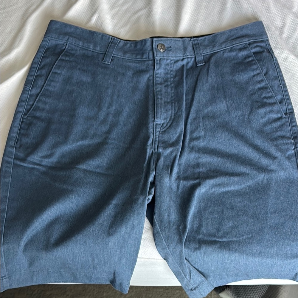 Volcom Blue Flat Front Shorts Classic Fit